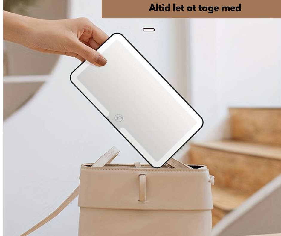 Aftagelig balde make-up spejl med LED-lys